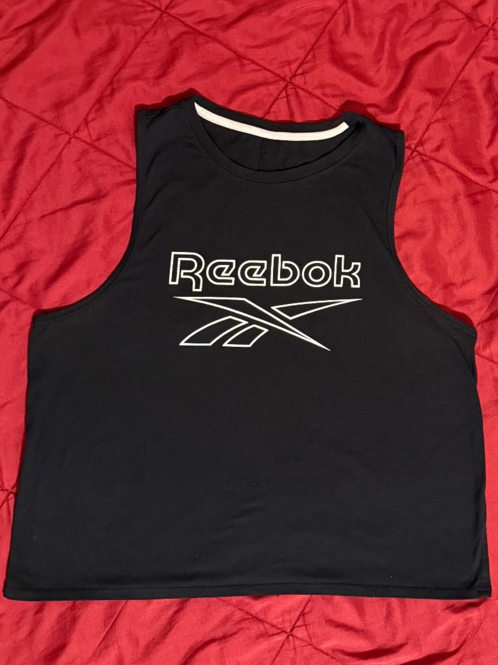 Reebok Black Athletic Tank Top, Reebok Women’s Muscle Tee in Black